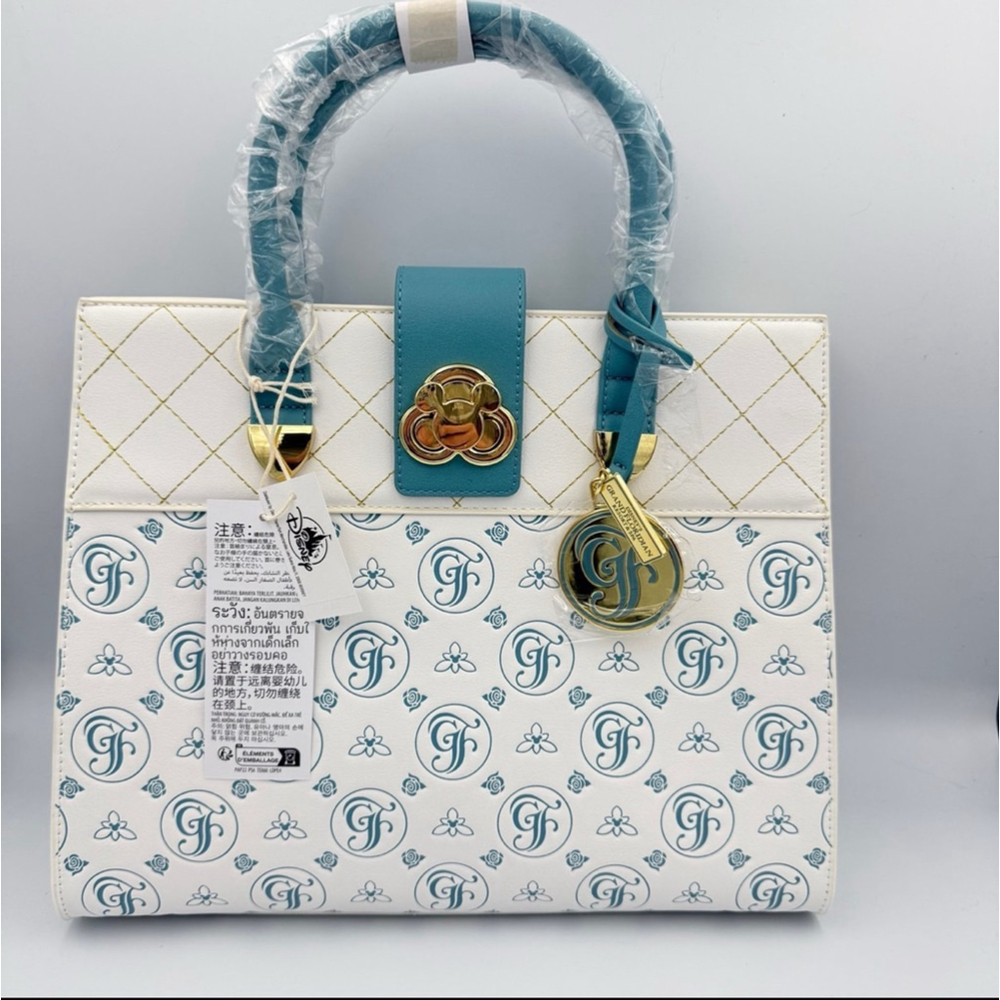****SOLD*****Disney Parks Grand Floridian Loungefly Satchel Bag White Teal